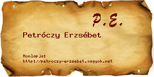 Petróczy Erzsébet névjegykártya
