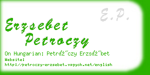 erzsebet petroczy business card